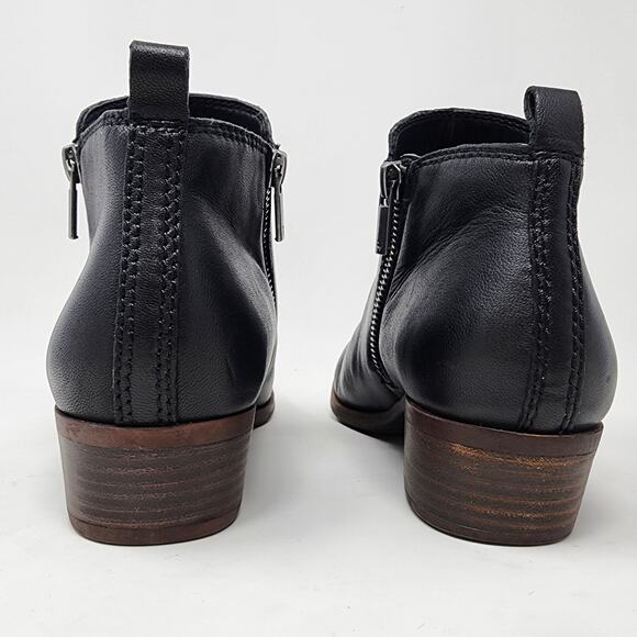 Lucky Brand Bootie Women *Left size 8 , Right size 7* Basel Black Leather Zip - Picture 5 of 12